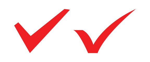 Check Mark Icon in red color editable vector. red tick mark icon.

