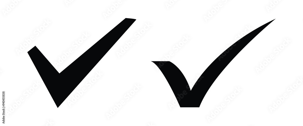 Poster check mark icon color editable vector.