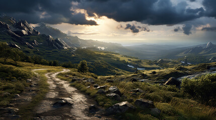 generated Illustration of urban country road