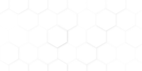 Design with light and shadow, white paper patterns geometric background. Grid seamless pattern. Hexagonal graphic design.