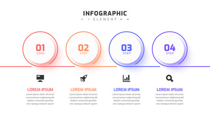 Presentation Business Infographic Design Elegant Professional Template with 4 Option Icons