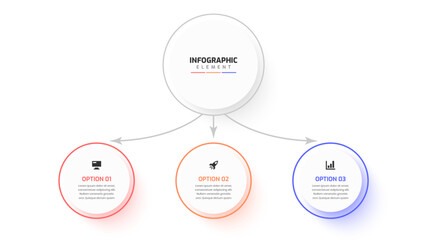 Presentation Business Infographic Design Elegant Professional Template with 3 Option Icons