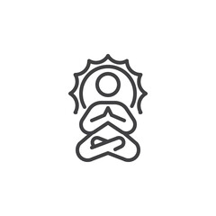 Meditation person line icon