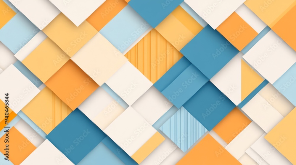 Poster geometric harmony: minimalist abstract pattern on solid background for web design and advertising