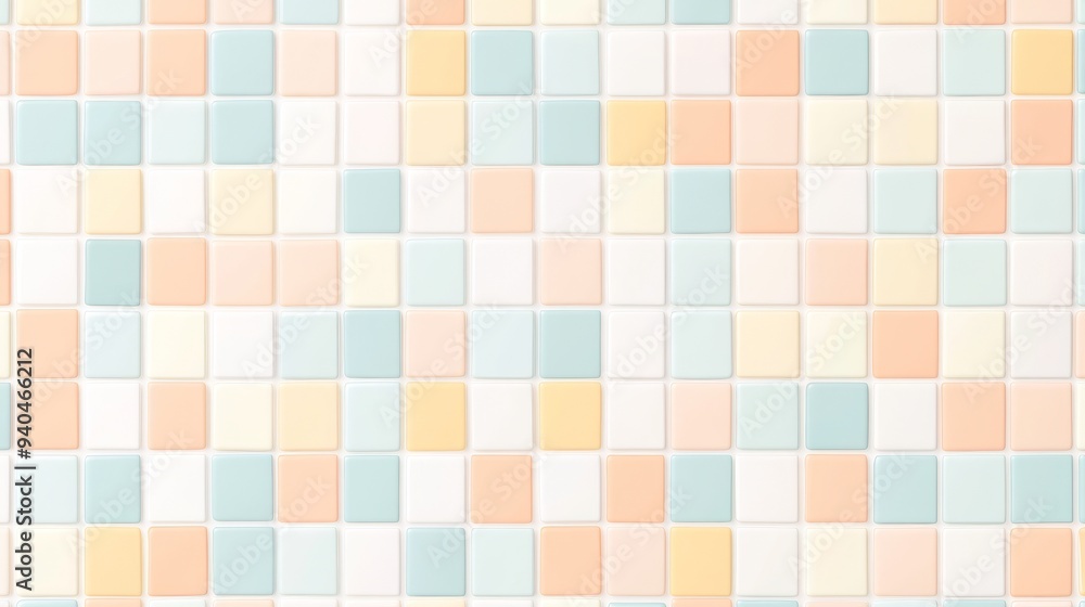 Poster minimalist grid pattern in soft pastel colors for interior design and branding