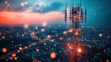 Analyzing telecom data to drive network expansion and revenue growth insights. Concept Telecom Data Analysis, Network Expansion, Revenue Growth, Insights, Telecom Industry