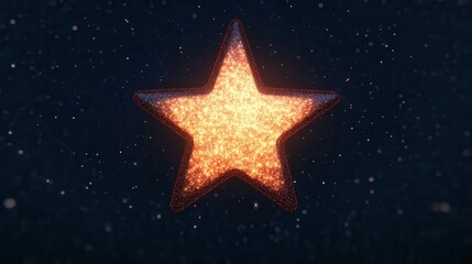 A 3D glowing star twinkling in the night sky, 3D glow, star, cosmic