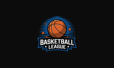 logo design of a basket ball league vector flat design template