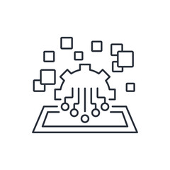 Transformation of electronic data.Future technology. Hightech electronic cloth. Particle grid.Vector linear illustration isolated on white background.