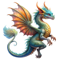 Fairytale dragon isolated on transparent background