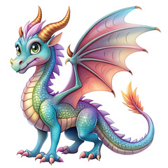 Fototapeta premium Fairytale dragon isolated on transparent background
