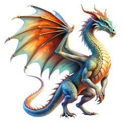 Obraz premium Fairytale dragon isolated on transparent background