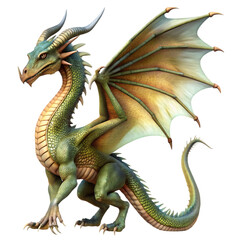 Fototapeta premium Fairytale dragon isolated on transparent background