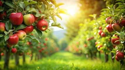 Apples in a lush, green orchard, apples, orchard, fruit, trees, agriculture, harvest, organic, fresh, nature, seasonal