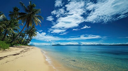 Tropical Paradise Beach with Palm Trees