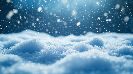 Christmas scene with a blue background, snowflakes gently falling, and an abstract depiction of chaos, symbolizing both calm and disarray in the festive season