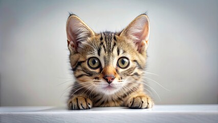 Curious cat or kitten staring with big eyes, curious, cat, kitten, staring, big eyes, feline, animal, pet, cute, adorable