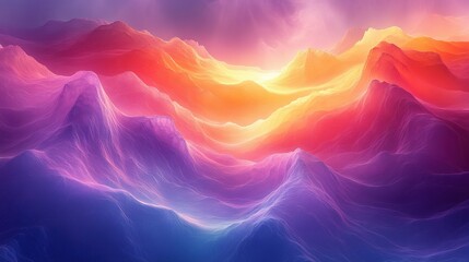 Fototapeta premium Abstract Mountain Range with Vibrant Colors and Fine Lines