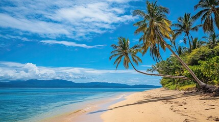 Tropical Paradise: Palm Trees and Azure Waters