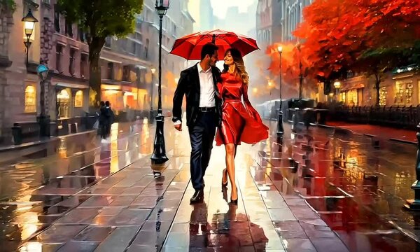 oil paint in street of paris on background