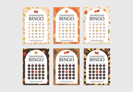 Thanksgiving Bingo Card Templates