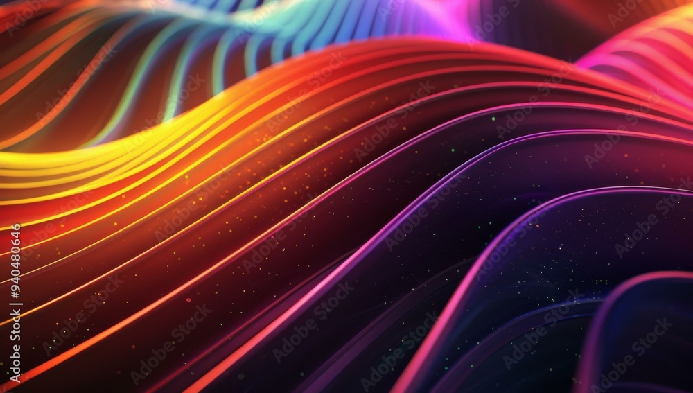 Poster a colorful abstract background with waves and wavy lines. ai.