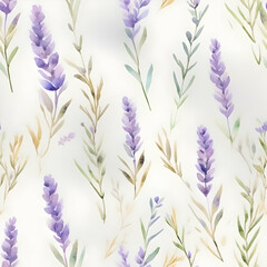 watercolor lavender floral seamless pattern with boho style for textile or card invitations