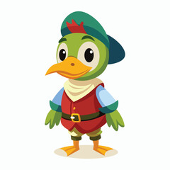 vector funny duck illustration