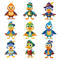 vector funny duck illustration