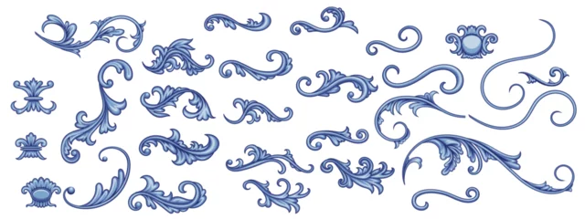 Set of  decorative elements in Baroque style © Maria