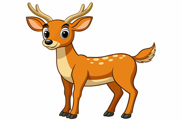 Cute deer cartoon vector illustration
