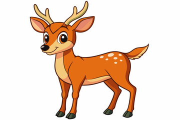 Cute deer cartoon vector illustration