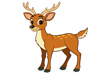Cute deer cartoon vector illustration