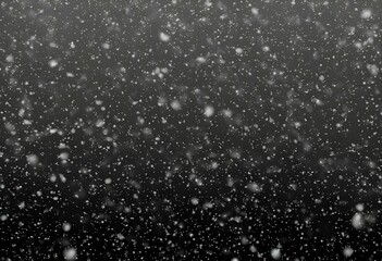 Detailed Snowfall Overlay Image Isolated on Black Background Perfect for Dynamic Visual Effects