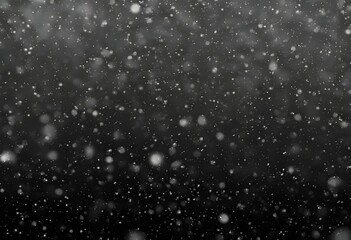 Detailed Snowfall Overlay Image Isolated on Black Background Perfect for Dynamic Visual Effects