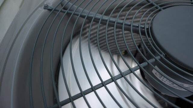 Close up view of Home HVAC Air Conditioner system. Day time