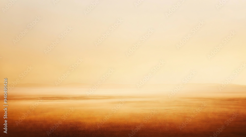 Wall mural Golden Haze Over an Expansive Desert Landscape
