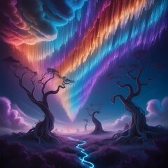 Neon Nature: A Luminous Landscape