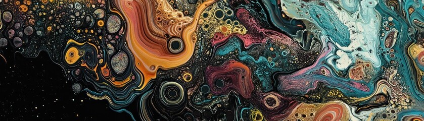 Abstract Swirls and Bubbles in Vibrant Colors