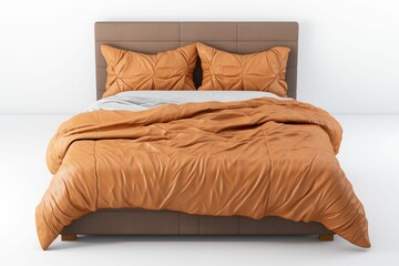 modern bed isolated on white background. Generative ai
