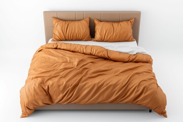 modern bed isolated on white background. Generative ai