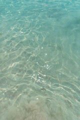 Transparent seawater and light reflections