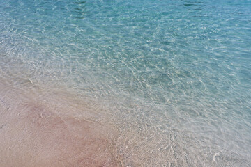 Calm coastline and clear ocean waves