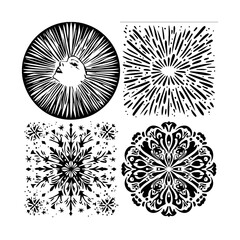 Obraz premium black and white new year, new year eve party, black and white illustration icon about new year eve party