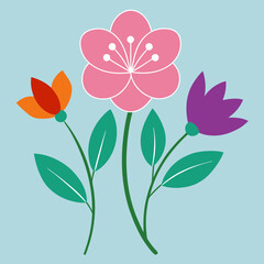 spring flowers floral patter vector illustration