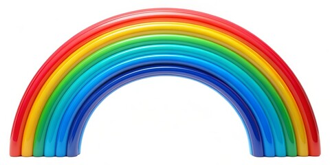 Glossy Rainbow Arch, 3D Render, Colorful, White Background, Rainbow, 3D, Arch