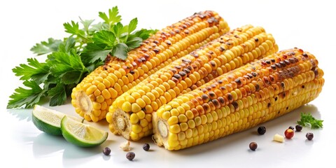 Grilled Corn on the Cob with Lime and Parsley, corn, grill, summer ,