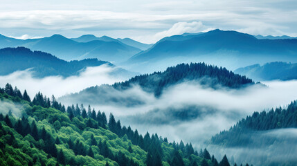 Majestic Foggy Mountain Landscape - Nature Photography