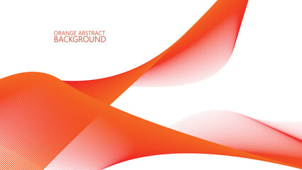 Orange abstract background with blue curve line vector image