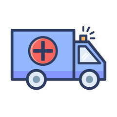 Ambulance, emergency car icon graphic  illustration